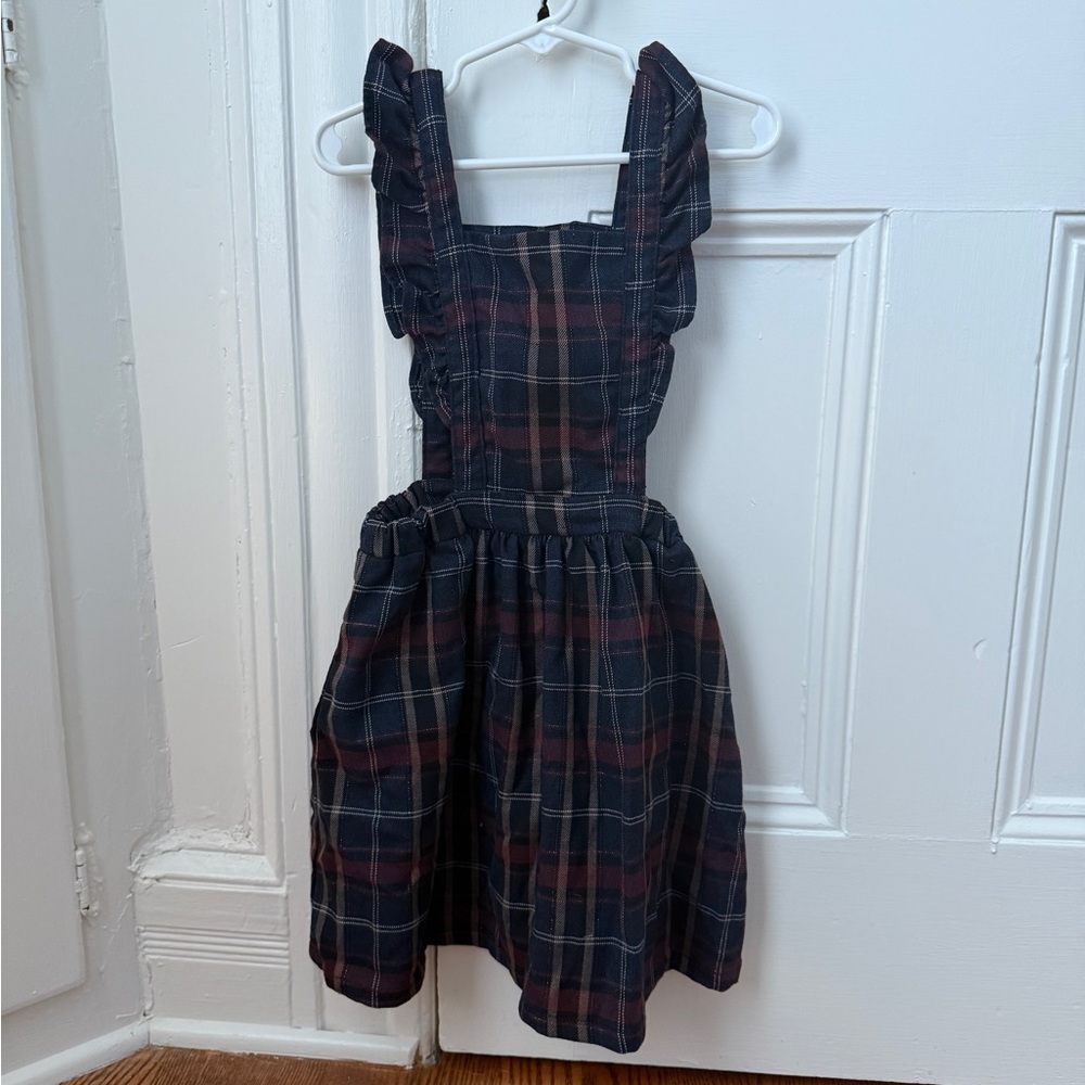 Tocoto Vintage Plaid Lurex Pinafore - 6Y
